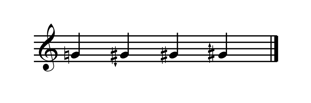Quartertone notation - sharps