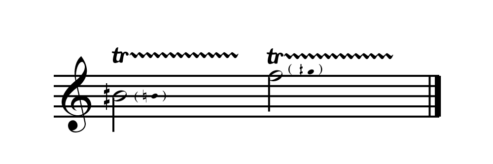 Notation of trills with bracketed notes