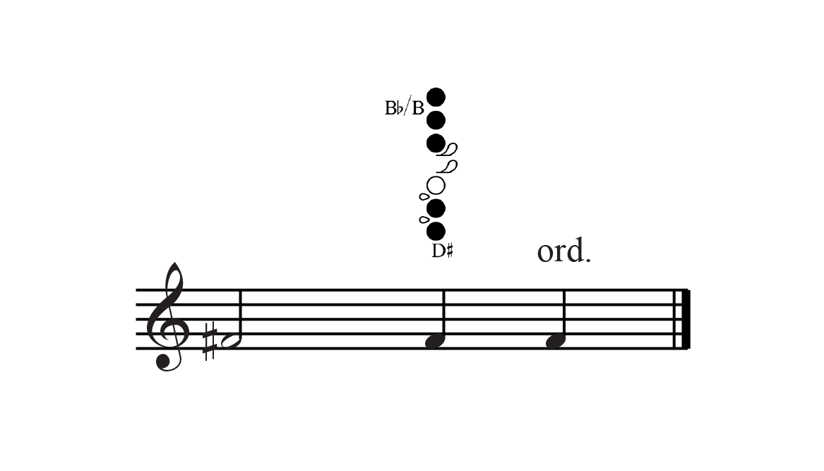 Notation of alternative fingerings