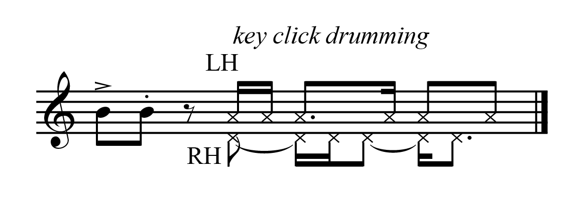 Notation of key click drumming