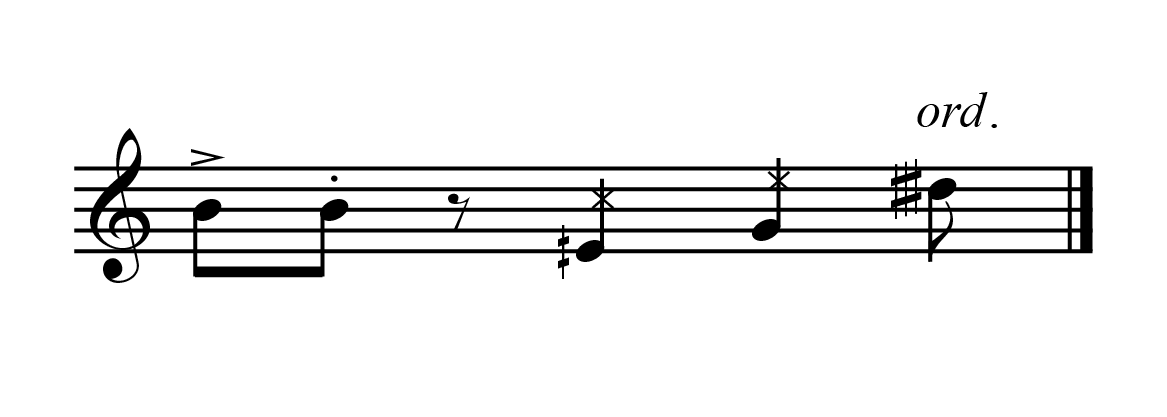 Notation of key clicks with pitch