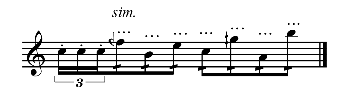 Notation of triple tonguing